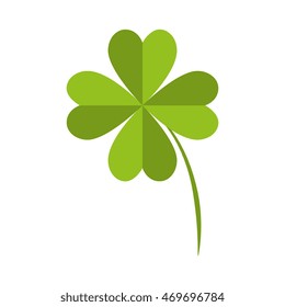 clover lucky fourth leaf plant fortune irish natural vector illustration isolated