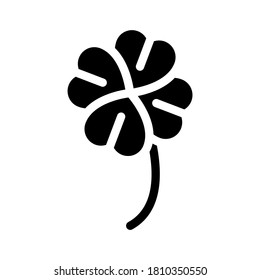 obstruir el vector de icono de glifo afortunado. clover el signo de la suerte. símbolo de contorno aislado ilustración negra
