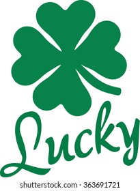 Clover with lucky word for St. Patrick's Day cards