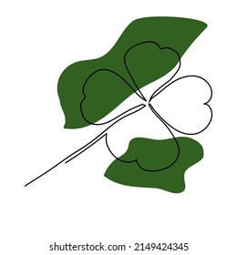 Clover minimal stlye. one line art on white background.