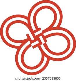 Clover Mizuhiki Vector Illustration (paper strings tied around a wrapped gift)
