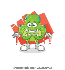 the clover monster vector. cartoon character