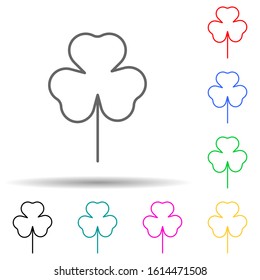 clover multi color style icon. Simple thin line, outline vector of leaves and flowers icons for ui and ux, website or mobile application