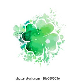 Clover multicolored. Happy St. Patrick's Day. Vector illustration