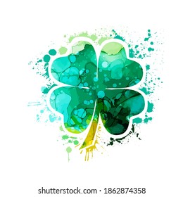 Clover multicolored. Happy St. Patrick's Day. Vector illustration