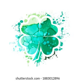 Clover multicolor. Feliz Día de San Patricio. Ilustración del vector