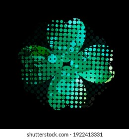 Clover multicolor. Feliz Día de San Patricio. Ilustración del vector