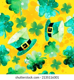 Clover multicolor. Feliz Día de San Patricio. El fondo es impecable. Ilustración del vector