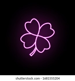 Clover neon icon. Simple thin line, outline vector of casino icons for ui and ux, website or mobile application