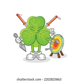 the clover ninja cartoon. character vector