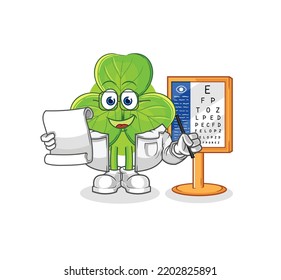 the clover oculist cartoon. cartoon mascot vector