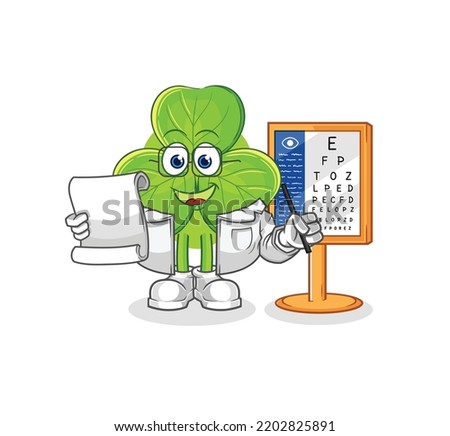the clover oculist cartoon. cartoon mascot vector