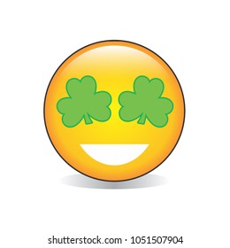 Clover on Face Emoji Vector