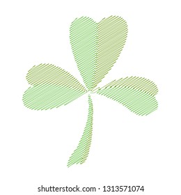 
Clover on a white background as embroidery.