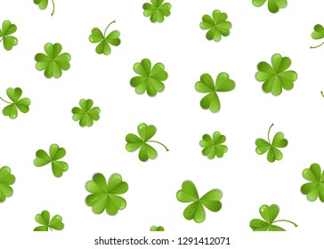 Clover on a white background. Seamless vector pattern