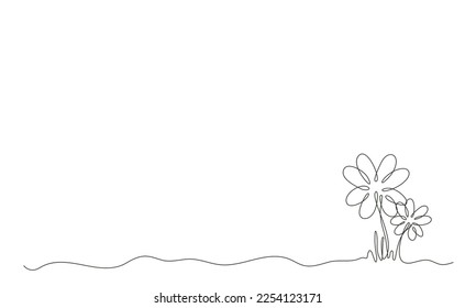 Clover one continuous line drawing background. Lucky shamrock