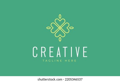 Clover Ornament Logo Design Template