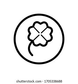 Clover. Outline icon in a circle. Nature vector illustration