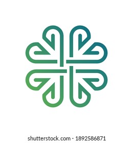 clover outline logo icon vector template