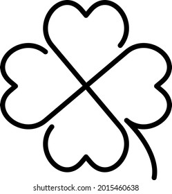 Clover Outline Vector Icon Design
