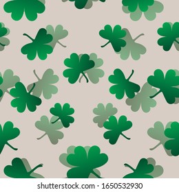 Clover Pattern Background. Leaves Seamless Pattern Background