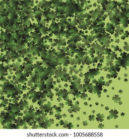 Clover pattern is a confetti which consist of many isolated elements. Stylish and beautiful clover pattern. Can be used as poster, border, background, wallpaper, card and etc