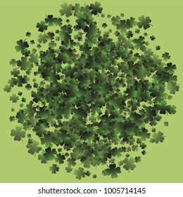 Clover pattern is a confetti which consist of many isolated elements. Stylish and beautiful clover pattern. Can be used as poster, border, background, wallpaper, card and etc