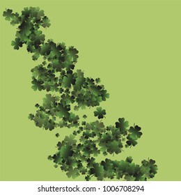 Clover pattern is a confetti which consist of many isolated elements. Stylish and beautiful clover pattern. Can be used as poster, border, background, wallpaper, card and etc