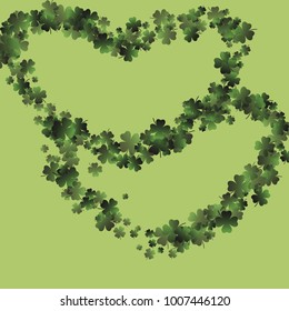 Clover pattern is a confetti which consist of many isolated elements. Stylish and beautiful clover pattern. Can be used as poster, border, background, wallpaper, card and etc