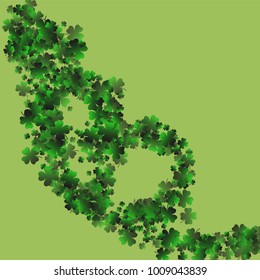 Clover pattern is a confetti which consist of many isolated elements. Stylish and beautiful clover pattern. Can be used as poster, border, background, wallpaper, card and etc