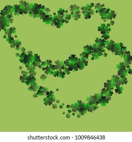 Clover pattern is a confetti which consist of many isolated elements. Stylish and beautiful clover pattern. Can be used as poster, border, background, wallpaper, card and etc