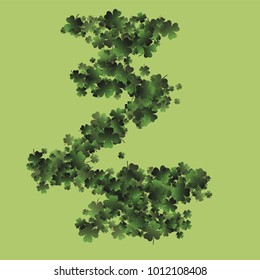 Clover pattern is a confetti which consist of many isolated elements. Stylish and beautiful clover pattern. Can be used as poster, border, background, wallpaper, card and etc