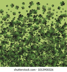 Clover pattern is a confetti which consist of many isolated elements. Stylish and beautiful clover pattern. Can be used as poster, border, background, wallpaper, card and etc