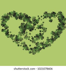 Clover pattern is a confetti which consist of many isolated elements. Stylish and beautiful clover pattern. Can be used as poster, border, background, wallpaper, card and etc