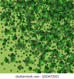 Clover pattern is a confetti which consist of many isolated elements. Stylish and beautiful clover pattern. Can be used as poster, border, background, wallpaper, card and etc