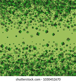 Clover pattern is a confetti which consist of many isolated elements. Stylish and beautiful clover pattern. Can be used as poster, border, background, wallpaper, card and etc