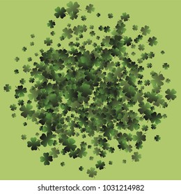 Clover pattern is a confetti which consist of many isolated elements. Stylish and beautiful clover pattern. Can be used as poster, border, background, wallpaper, card and etc