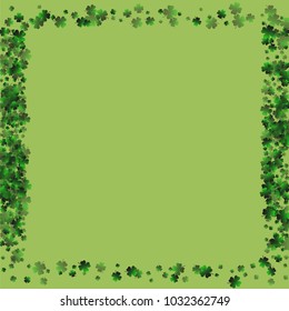 Clover pattern is a confetti which consist of many isolated elements. Stylish and beautiful clover pattern. Can be used as poster, border, background, wallpaper, card and etc