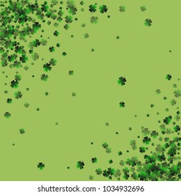 Clover pattern is a confetti which consist of many isolated elements. Stylish and beautiful clover pattern. Can be used as poster, border, background, wallpaper, card and etc