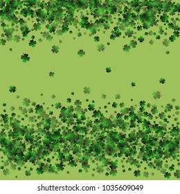 Clover pattern is a confetti which consist of many isolated elements. Stylish and beautiful clover pattern. Can be used as poster, border, background, wallpaper, card and etc