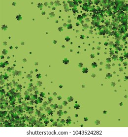 Clover pattern is a confetti which consist of many isolated elements. Stylish and beautiful clover pattern. Can be used as poster, border, background, wallpaper, card and etc