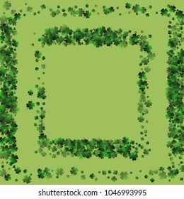 Clover pattern is a confetti which consist of many isolated elements. Stylish and beautiful clover pattern. Can be used as poster, border, background, wallpaper, card and etc