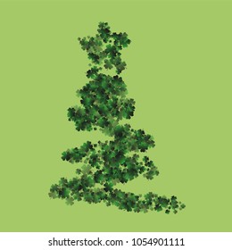Clover pattern is a confetti which consist of many isolated elements. Stylish and beautiful clover pattern. Can be used as poster, border, background, wallpaper, card and etc