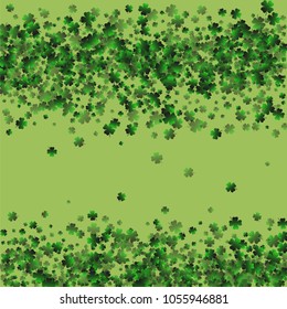 Clover pattern is a confetti which consist of many isolated elements. Stylish and beautiful clover pattern. Can be used as poster, border, background, wallpaper, card and etc