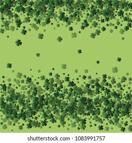 Clover pattern is a confetti which consist of many isolated elements. Stylish and beautiful clover pattern. Can be used as poster, border, background, wallpaper, card and etc