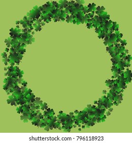 Clover pattern is a confetti which consist of many isolated elements. Stylish and beautiful clover pattern. Can be used as poster, border, background, wallpaper, card and etc