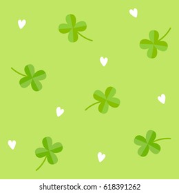 Clover pattern with green background
