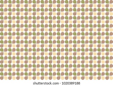 Clover Pattern, Green, Brown, Cream, Vector, Illustration
