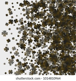 Clover pattern green is a confetti which consist of many isolated elements. Stylish and beautiful clover pattern green. Can be used as poster, border, background, wallpaper, card and etc
