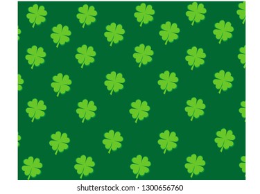 clover pattern on dark green background